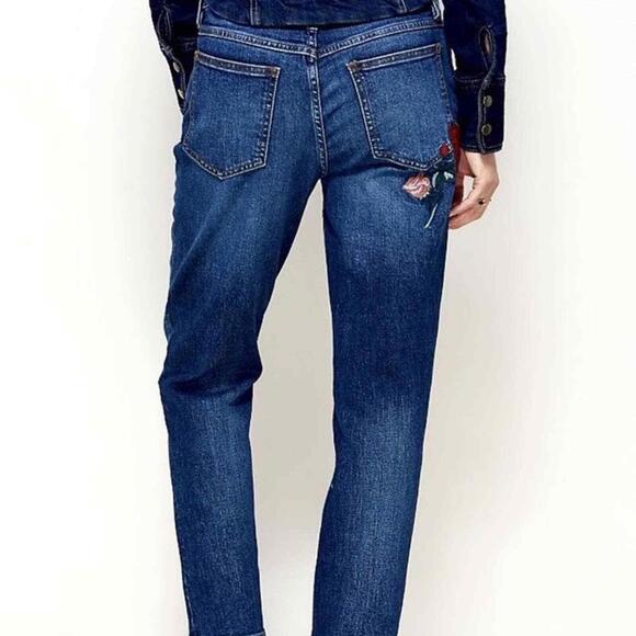 Free People Four Seasons Red Rose Embroidered Jeans size 25 NWOT - Picture 4 of 9